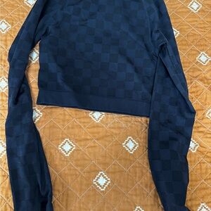 JoyLab Black Checkered Top